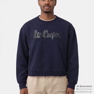 Lee Cooper East London XL long sleeve navy with black logo sweatshirt